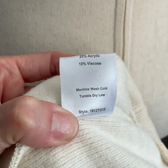 Choosy Cream Turtleneck Oversized Balloon Sleeve Boyfriend Sweater - Picture 10 of 10